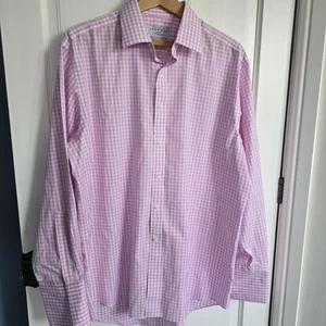Charles Tyrwhitt Vestito Camicia Non Ferro Cotone Rosa Manica Lunga 17/35" Immacolata - Foto 1 di 6