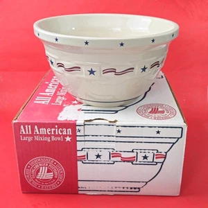 RETIRED LONGABERGER POTTERY:  ALL AMERICAN LARGE MIXING BOWL   JR - Picture 1 of 5