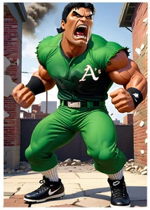 JOSE CANSECO * Oakland Athletics A's * Divertido ACEO * ARTE DE FÚTBOL * Tarjeta de arte * ATC - Imagen 1 de 2