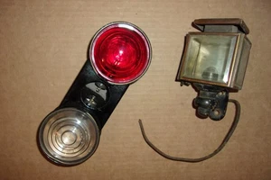 2 ANTIQUE CAR / RAILROAD LIGHTS? ONE IS CADILLAC ANTIQUE BRASS LIGHT - Picture 1 of 4