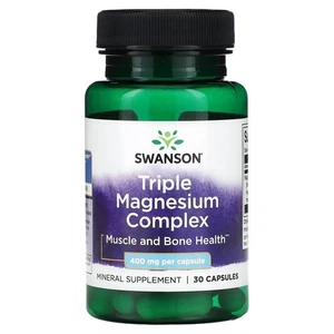 Swanson Mineral Supplements Triple Magnesium Complex 400mg - 100 Kapseln - Bild 1 von 2