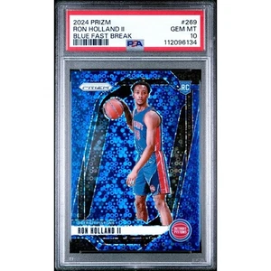 2024-25 Panini Prizm #269 Ron Holland II Blu Fast Break Disco RC/150 PSA 10 - Foto 1 di 4