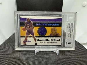 2000 Fleer Game Time Shaquille O’Neal Uniformity Purple Game Used Jersey BGS 8 - Picture 1 of 6