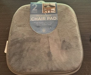 2er Pack Mikrofaser Komfort Memory Foam rutschfeste Stuhlauflagen Kissen 14 x 14 GRAU - Bild 1 von 8