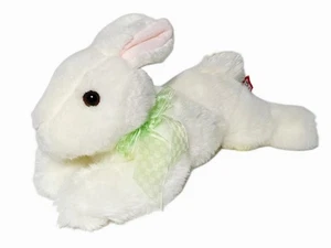 Vintage Douglas Kuscheltier weißer Hase rosa Ohren Plüsch Ostern Schleife realistisch - Bild 1 von 9