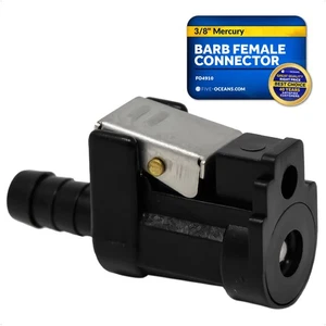 Conector de combustible hembra de barra de 3/8" para extremo del motor Mercury y extremo del tanque anterior a 1998 - Imagen 1 de 8