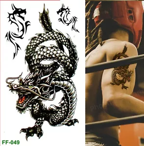 Tattoo 3D Großer Drache Körper Kunst Aufkleber Wasserdicht Männer Damen Abnehmbar - Bild 1 von 3