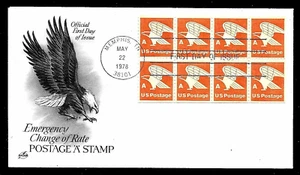 1736a The 'A' Rate 15c Stamp (BOOKLET PANE) (1978) USPS EAGLE FDC FROM ART CRAFT - Picture 1 of 1