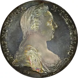 1780 AUSTRIA MARIA THERESA SILVER THALER RESTRIKE BEAUTIFUL COLORFUL TONING - Picture 1 of 2