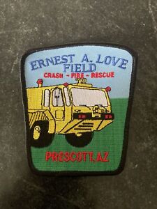 Ernest Love Prescott AZ ARFF FIRE DEPT Sew On PATCH Rescue Rare Vtg Logo 4”