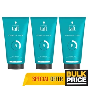 Schwarzkopf Taft Stand Up Look Extreme Spikes Styling Hair Gel 150ml 3-Pack - Picture 1 of 6