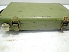 Old Vintage Iron Enamel Flashlight   Army Signal Torch Lamp BOX 