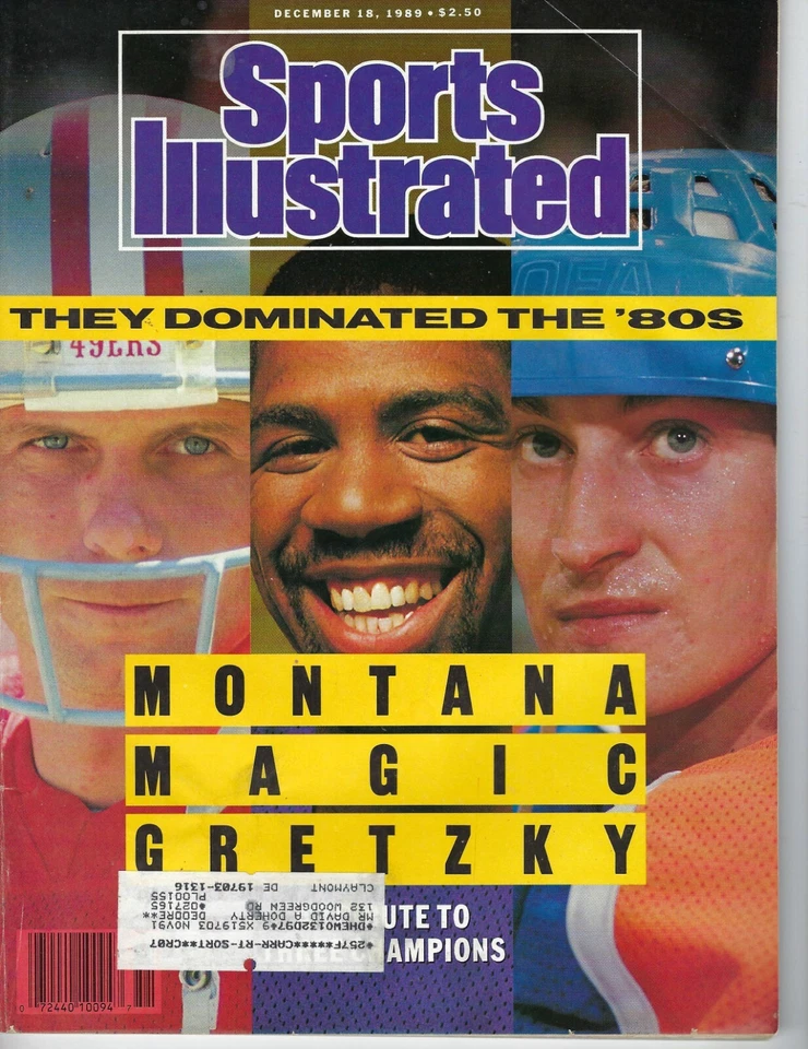 1989 12/18 Sports Illustrated magazine Wayne Gretzky Magic Johnson Joe Montana G - Image 1 of 1