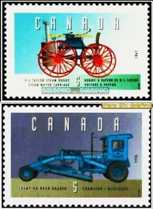2x KANADA 1993 DAMPFMOTOR KUTSCHE ROAD GARDER CAR FACE 10 CENT MNH STAMP LOT - Bild 1 von 4