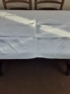 Vintage White Damask Tablecloth 70" x 40". - Picture 1 of 3
