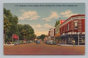 Postkarte Kentucky Avenue Blick nach Norden Teil von Munn Park Lakeland Florida - Bild 1 von 2