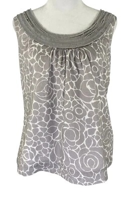 Camiseta sin mangas Boden US 6 UK 10 gris floral 100 % algodón ligera Foto 1 de 4