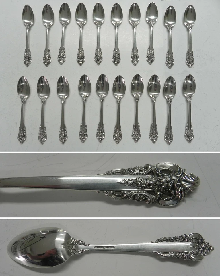(20) Wallace GRAND BARROQUE prata esterlina maciça 6-1/8" colheres de chá, sem mono - Imagem 1 de 1