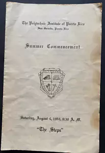 Puerto Rico 1956, The Polytenic Inst. of PR, SUMMER COMMENCEMENT Program - Picture 1 of 3