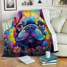 French Bulldog Blanket, French Bulldog Trippy Blanket, French Bulldog Gifts,Fren