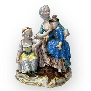 1880s Antique Meissen Mother & Two Children Porcelain Figurine Johann Kaendler - Picture 1 of 16