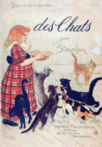 MILK FOR CATS * Theophile STEINLEN * LARGE A3 SIZE QUALITY CANVAS ART PRINT - Picture 1 of 1