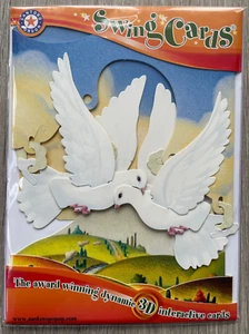 SANTORO Swing Card 3D Pop Up Greeting Card WHITE DOVE - Picture 1 of 1