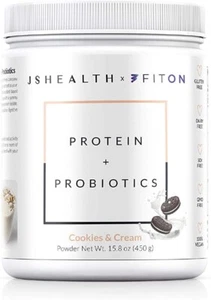 JSHealth x FitOn Vegan Pea Protein Powder with Probiotics - Gluten Free, Non GMO - Picture 1 of 3