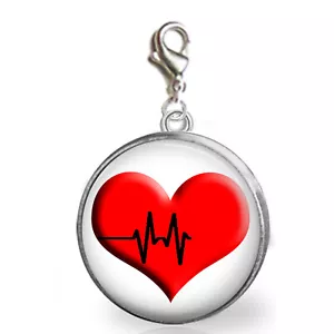 Dije con clip de campo médico Heartbeat RN para pulsera cremallera tirón bolso dije - Imagen 1 de 1