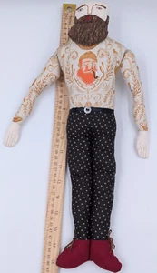 OOAK Art Puppe Mimi Kirchner Muster bärtiger tätowierter Mann Plüsch Matrose Künstler - Bild 1 von 6