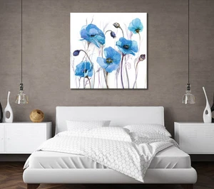 LARGE BLUE CANVAS PICTURE ZEN CALMING PAINTING WALL ART STUNNING NEW PRINT - Picture 1 of 1