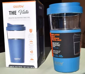 Asobu Vista Vacuum Insulated Cold Beverage Travel Mug/Tumbler Blue 19 0z. - Picture 1 of 9