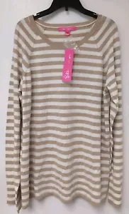 NWT LILLY PULITZER Dinah Sweater Coconut Beige Metallic Stripe Size XL - Picture 1 of 5