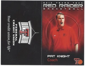 2010-11 Texas Tech Basketball Pocket Schedule Pat Knight UNBENT Indiana - Picture 1 of 2