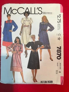 McCall's 7870, Cut-Completes, Size 8, Misses' Dress - Picture 1 of 2