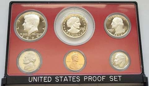 1979 S PROOF MINT SET IN MINT PACKAGED HARD PLASTIC CASE AND OUTER BOX-SHARP! Cover