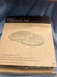 New ~ Pampered Chef Set of 2 Microwave Chip Makers, Silicone, Gray, #1241 - Picture 1 of 2