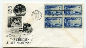 Bloque de 4 estampillas artcraft para niños 1085 FDC - Imagen 1 de 1
