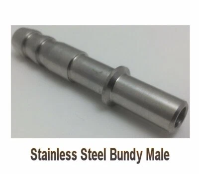 DYNAPEX Fitting Bundy Male 3/8" OD to Barb 3/8" Hose ID Stainless Steel