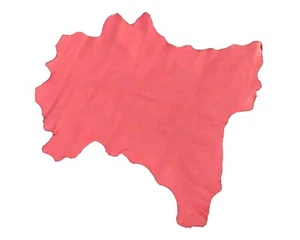 Veg tan full grain coral pink deer hide, luxury vegetable tanned genuine leather - Picture 1 of 7