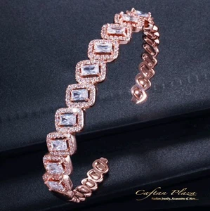 Armreif Eternity 18k Rosegold plt mit Cubic Zirkonia AAA Neu - Bild 1 von 8