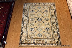_HECHO A MANO_AZUL_ALFOMBRA_Beige Marfil AZUL CLARO 3x5 Alfombra Teñida de Vegetales Suave/Silencio - Imagen 1 de 9