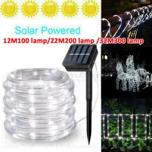 Strip Waterproof Solar 300 LED 32M Outdoor Garden Rope Tube String Fairy Lights - Picture 1 of 19