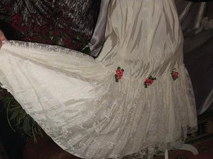 GONNA SLIP VINTAGE RASO DBL STRATO PIZZO FIORI COUETTE COTTAGE S NOS - Foto 1 di 10
