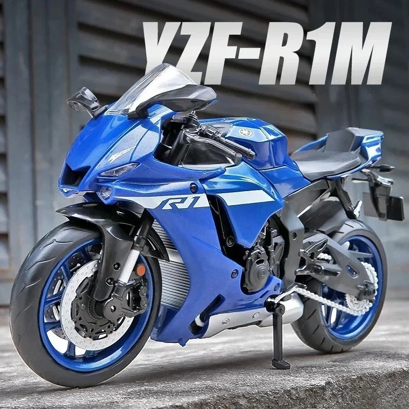 Литая модель мотоцикла Yamaha YZF-R1M 1:12 — белый сплав гоночный велосипед игрушка подарок - Изображение 1 из 3