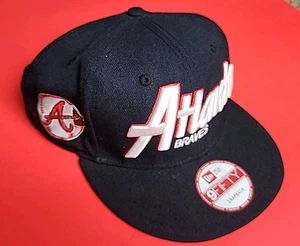Cappello Snapback New Era 9FIFTY Atlanta Braves - Navy - Taglia Unica - Usato - Foto 1 di 9