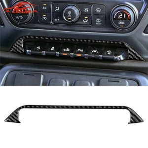 Carbon Fiber Center Console Button Sticker Trim For Silverado GMC Sierra 2014-18 - Imagen 1 de 9
