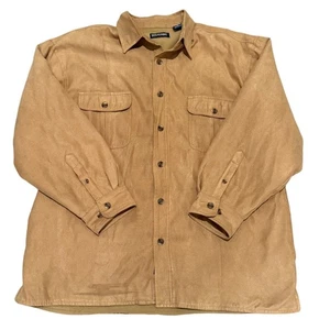 Men Wolverine Chamois Shirt Jacket Shacket Tan Fleece Lined Button Up XL Fall - Picture 1 of 7