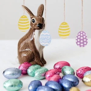 10 piezas Huevos de Pascua Adornos de madera Huevos de colores Adorno de madera para el hogar - Imagen 1 de 12