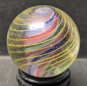 Handgefertigter deutscher dreilagiger massiver Kern Wirbel Marmor im Käfig 1,86 Zoll 47 mm UV reaktiv - Bild 1 von 12